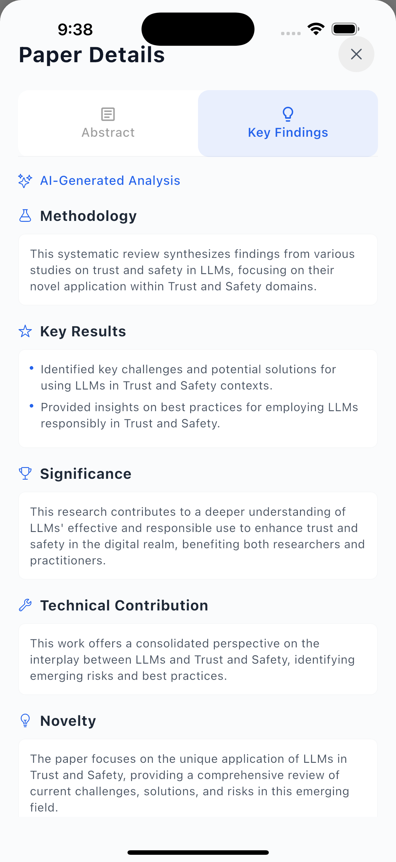 Paper Pulse app showing AI chat feature explaining complex research paper concepts