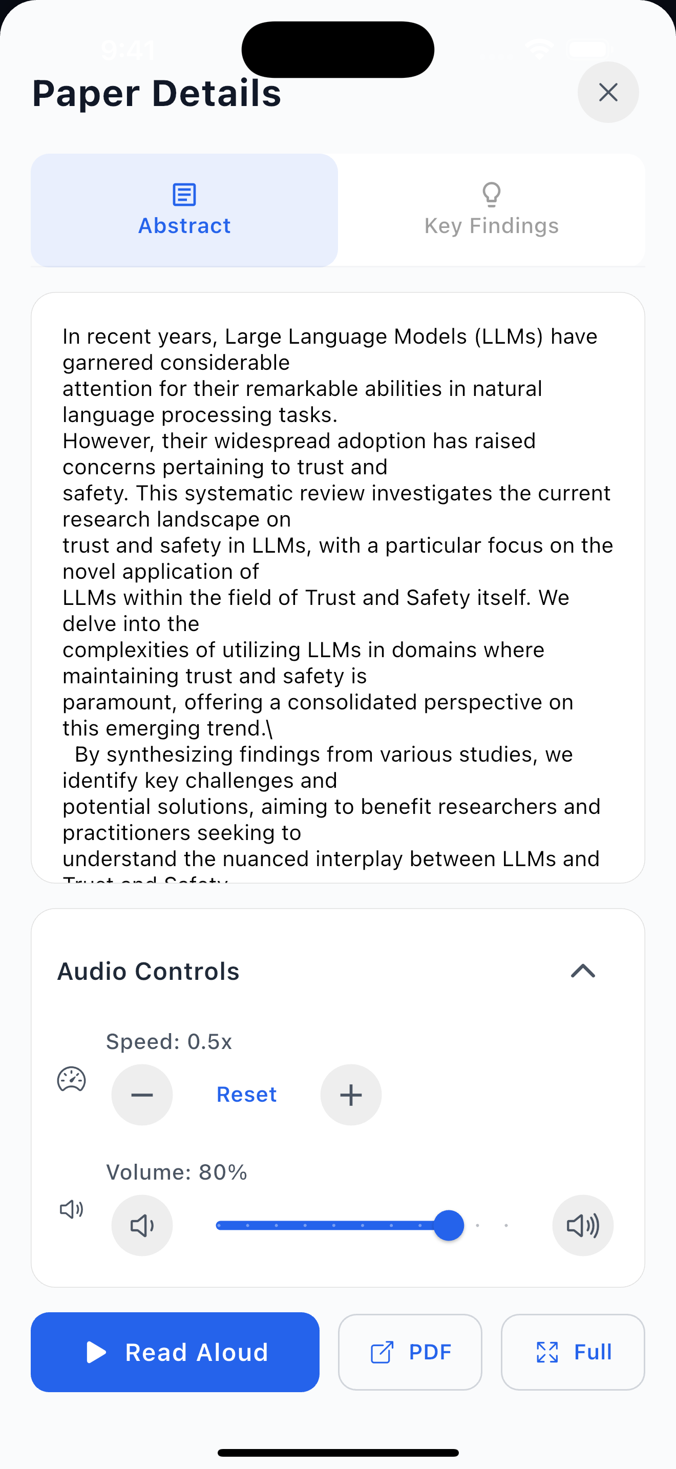 Paper Pulse text-to-speech feature for hands-free research paper reading and learning